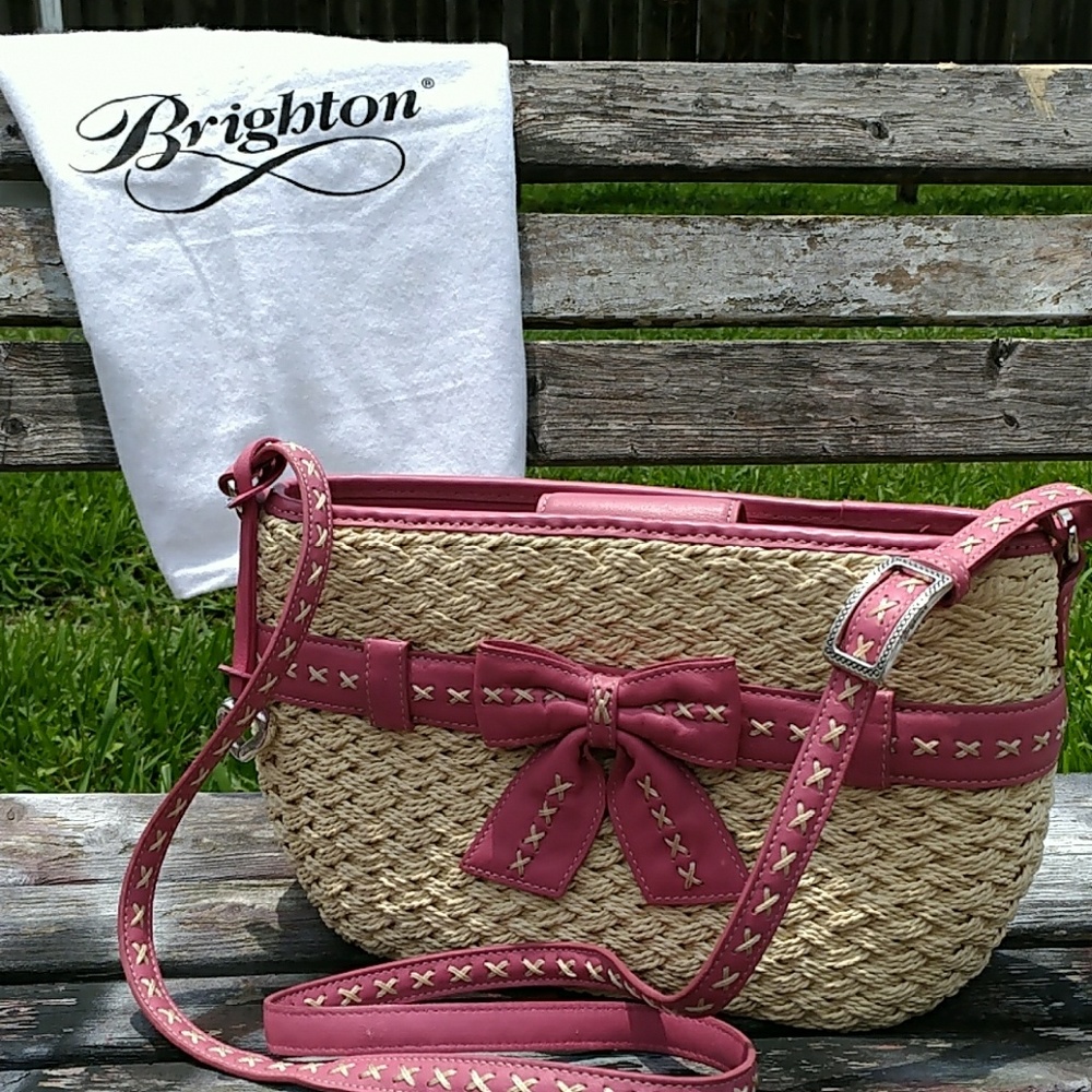 Brighton Weave Pink Leather Should Purse